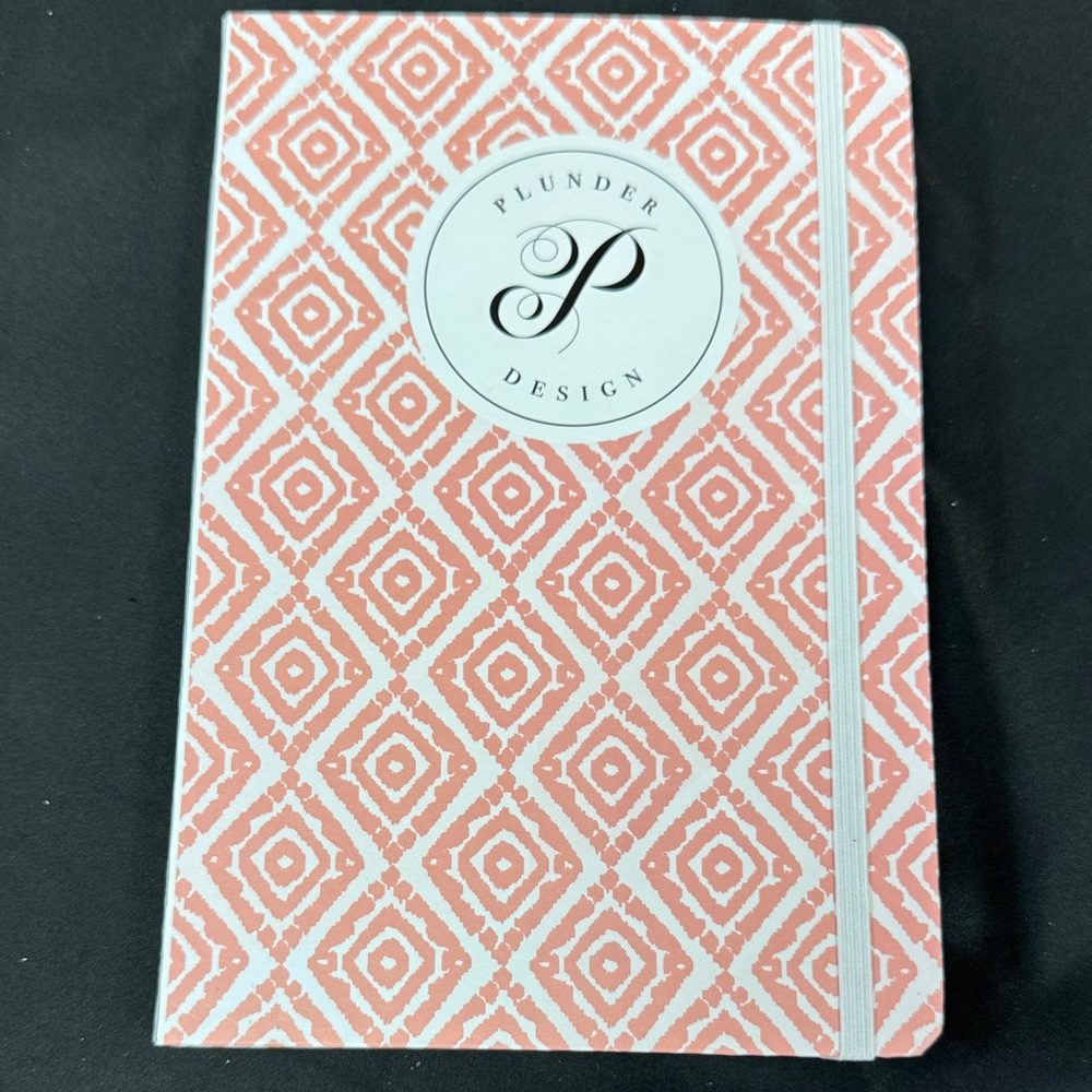 Plunder Design Pink Geometric Notebook lined paper with strap for closure new